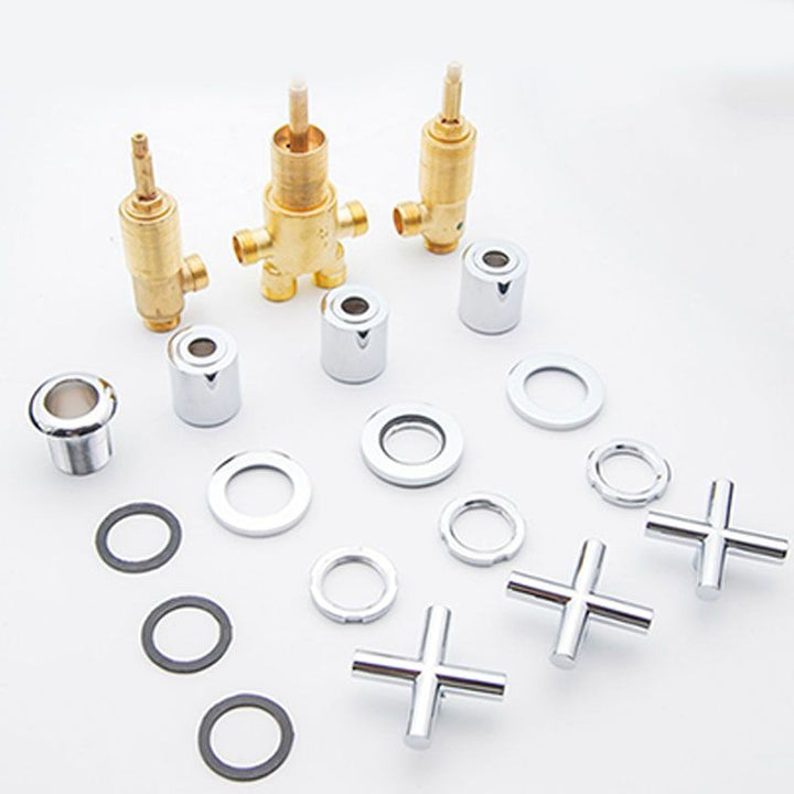 BowLift | Contemporary Bathroom Faucet Deck Mount Copper Low Arc Swivel Roman Bathtub Faucet Set