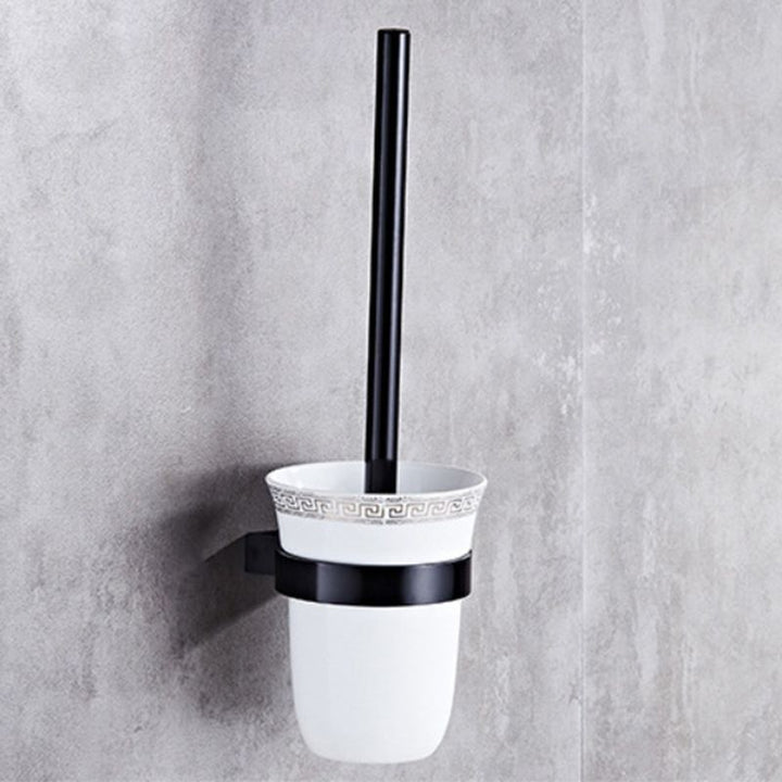 BowLift | Modern 5/6-piece bathroom accessory set with bathroom shelf/robe hooks/towel bar