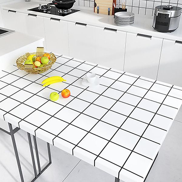 BowLift | White Peel & Stick Tile Mirror Plastic Grid Wallpaper for Kitchen and Bathroom