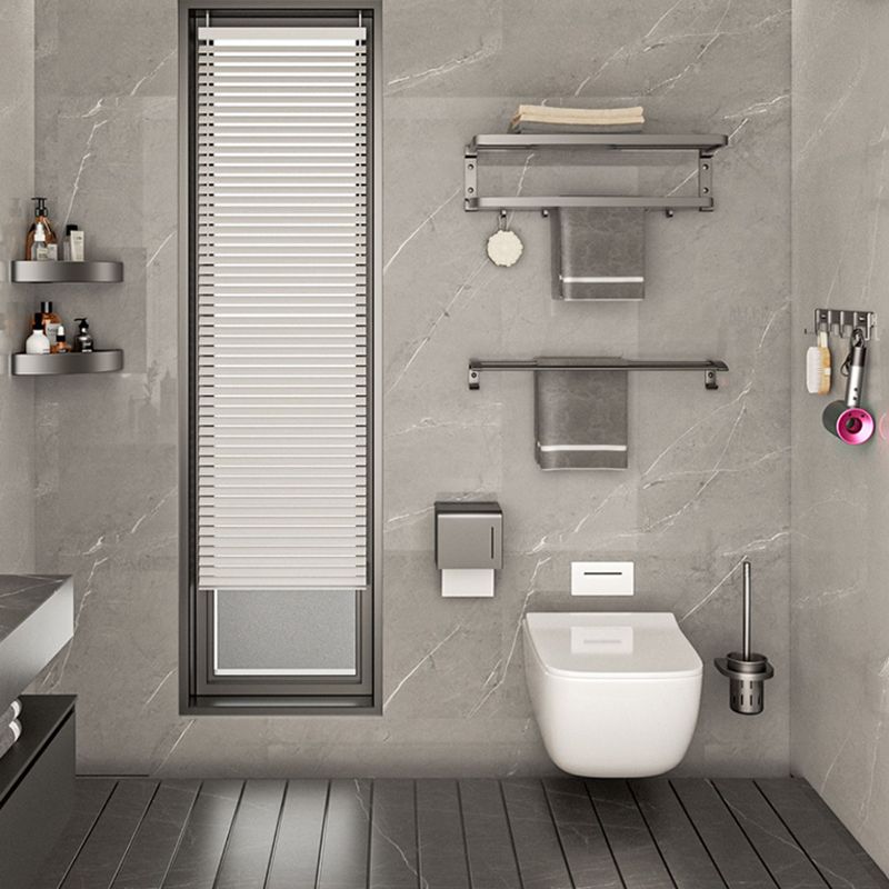 BowLift | Modern Bathroom Accessories Set Gray Towel Bar Bathroom Shelf Bathroom Hardware