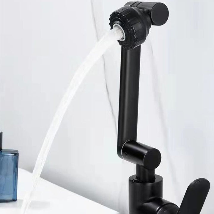 BowLift | Modern sink faucet stainless steel lever handles swivel spout sink faucet