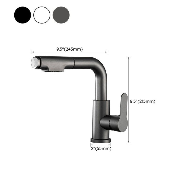 BowLift | Modern Sink Faucet Pull-Down Lever Handle Brass Faucet Bathroom