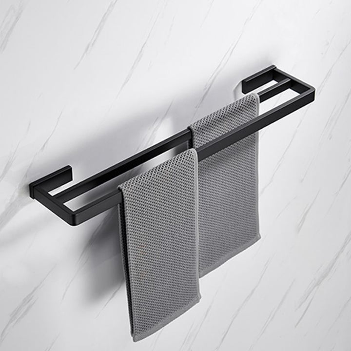 BowLift | Matt Black 5-piece modern bathroom accessory as a single item or as a set with towel bar