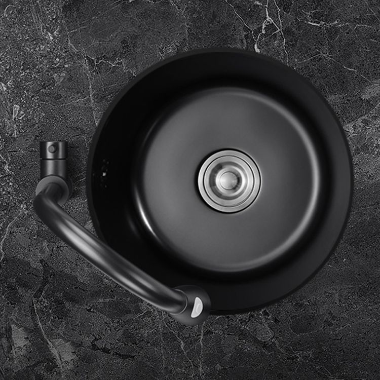 BowLift | Single Bowl Kitchen Sink Round Stainless Steel Sink with Drain Basket Kits