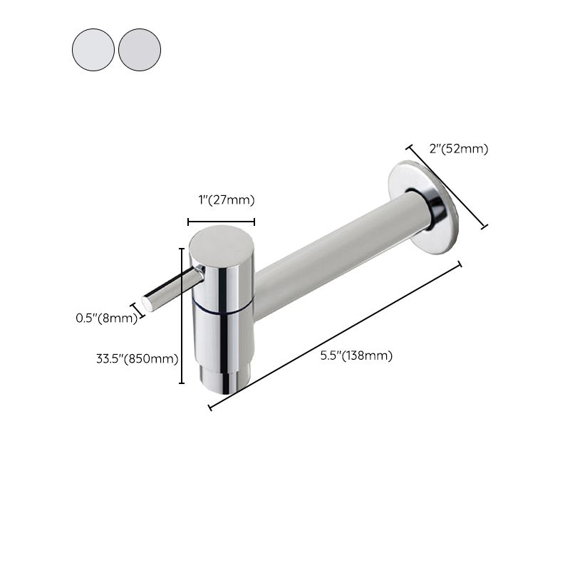 BowLift | Contemporary Wall-Mounted Bathroom Faucet Single Hole Low Arc Solid Brass Circular Faucet