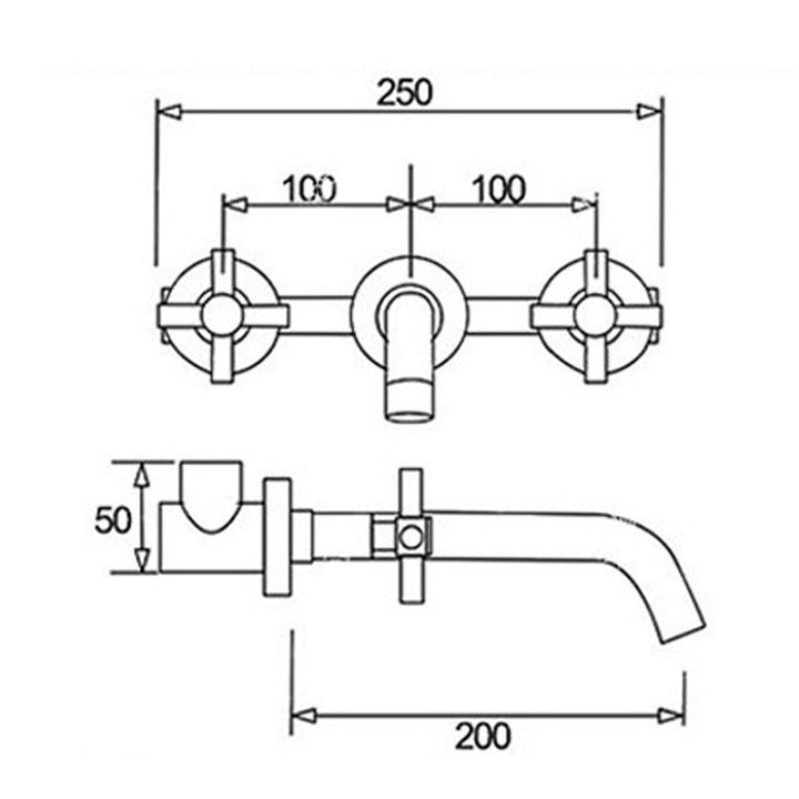 BowLift | Modern Wall Mounted Fixture Bathroom Bathtub Mixer Faucet