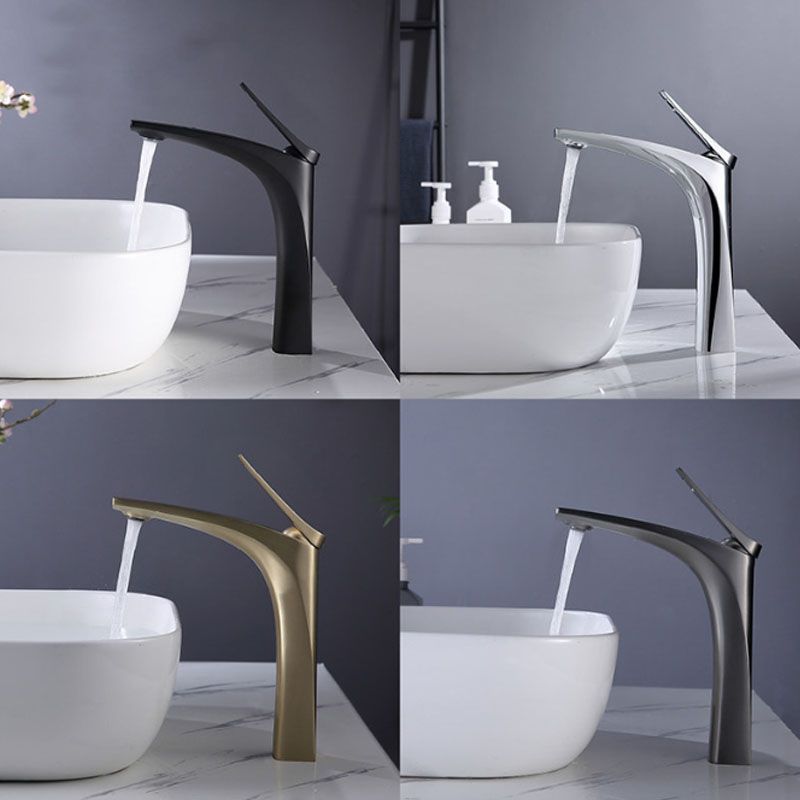 BowLift | Modern Vessel Faucet Brass Lever Handles Low Arc with Water Hose Bathroom Vessel Faucet