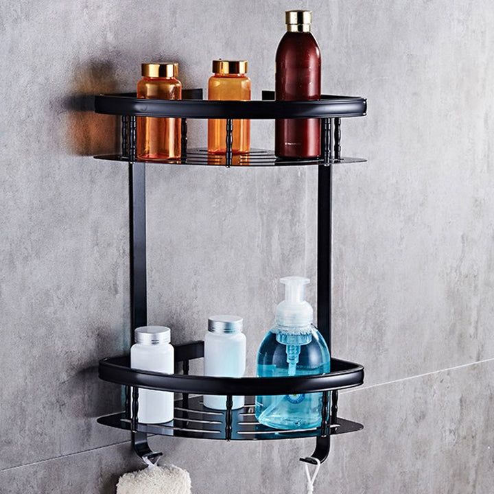 BowLift | Modern 5/6-piece bathroom accessory set with bathroom shelf/robe hooks/towel bar
