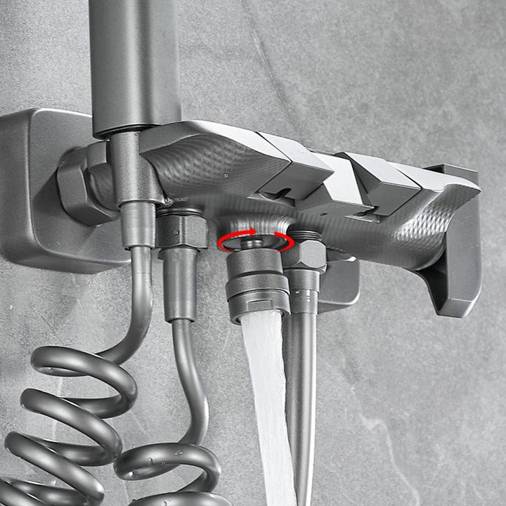 BowLift | Wall-mounted shower system Gray Adjustable spray pattern Lever handle Shower hose Shower set