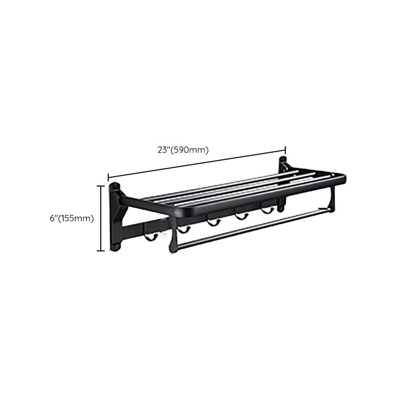 BowLift | Contemporary Bathroom Accessory Set Black Surface Bathrobe Hook/Towel Ring Bar