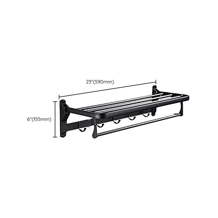 BowLift | Contemporary Bathroom Accessory Set Black Surface Bathrobe Hook/Towel Ring Bar