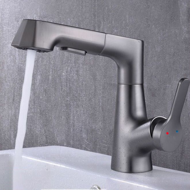 BowLift | Modern Vessel Sink Faucet Copper Single Handle Pull Down Low Arc Vessel Faucet