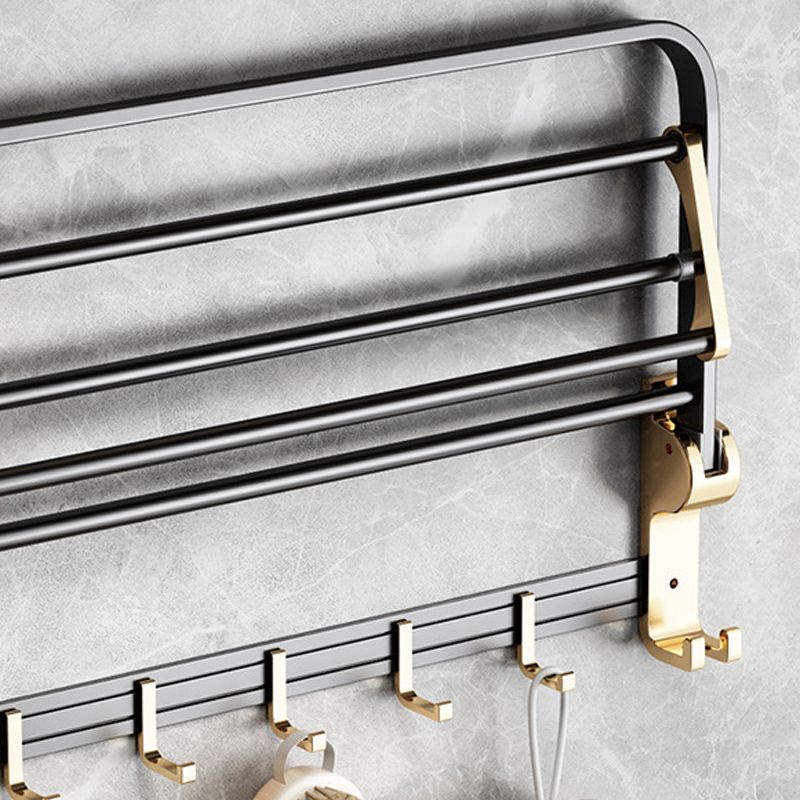 BowLift | Modernism Bathroom Accessories Hardware Set Black & Gold Bathroom Shelf/Towel Bar