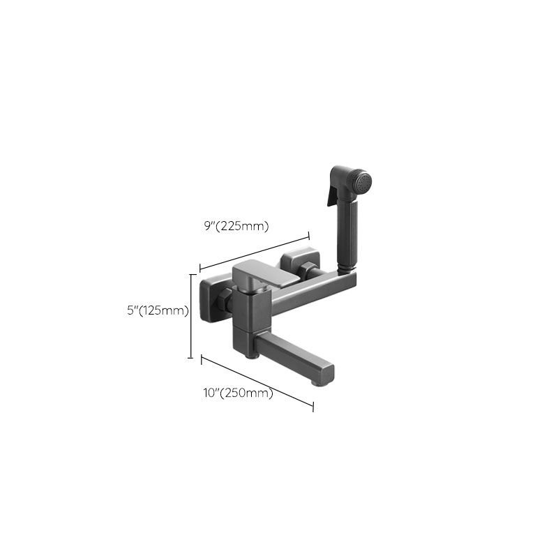 BowLift | Modern Bathtub Faucet Copper with Handheld Shower Wall-Mounted Bathtub Filler