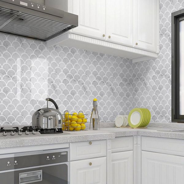 BowLift | Fish scale Peel & Stick field tile square plastic Peel & Stick mosaic tile