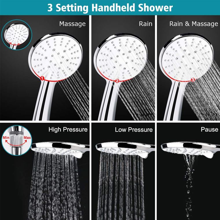 BowLift | Square Dual Shower Head Traditional Wall Mounted Metal Dual Shower Head