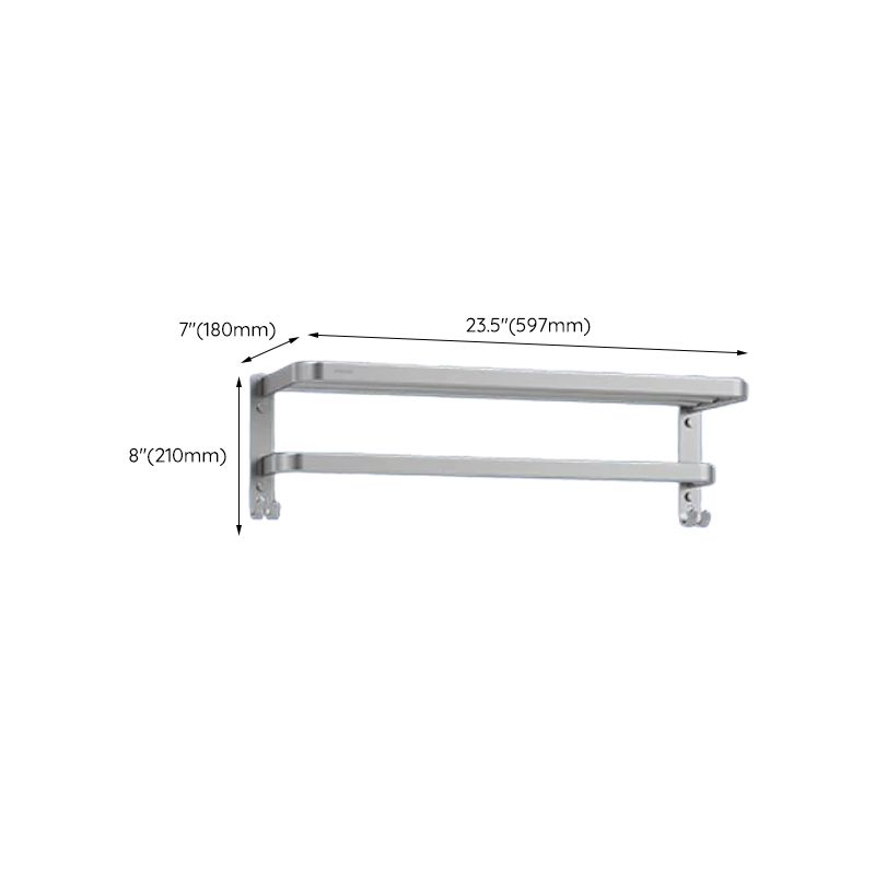 BowLift | Contemporary bathroom accessory set made of aluminum with towel holder/bath shelf