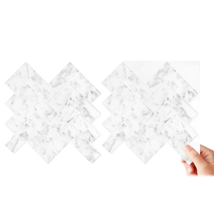 BowLift | Modern Peel & Stick Mosaic Tile PVC Herringbone Peel and Stick Wall Tile