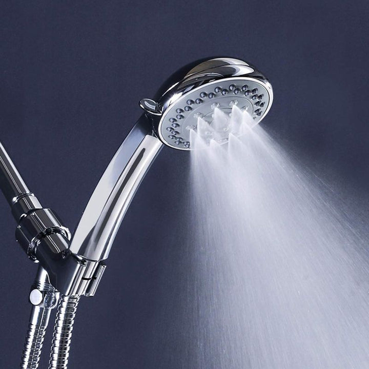 BowLift | Round Handheld Showerhead in Silver Leak-Resistant Wall-Mounted Showerhead