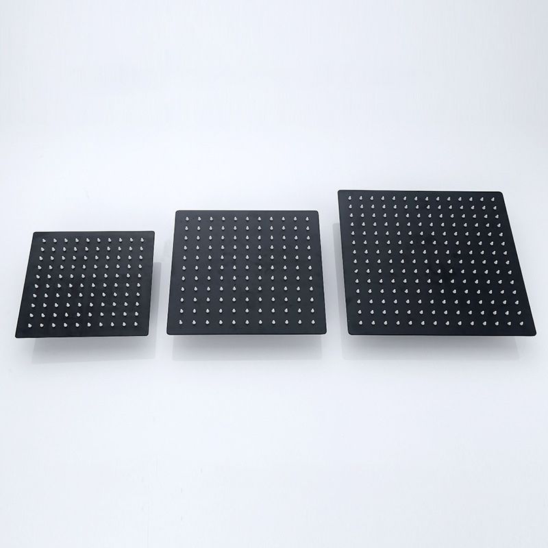 BowLift | Black Square Fixed Shower Head Modern Style Wall Mounted Shower Head