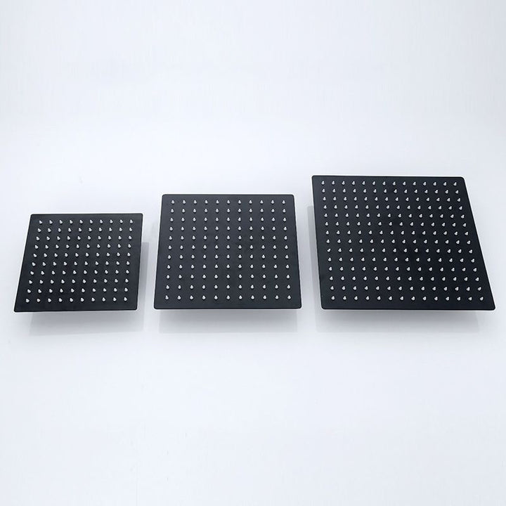 BowLift | Black Square Fixed Shower Head Modern Style Wall Mounted Shower Head