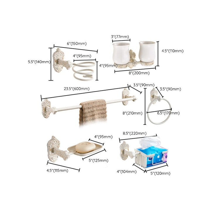 BowLift | Traditional Bath Accessories Set White Bathroom Accessories Hardware Set