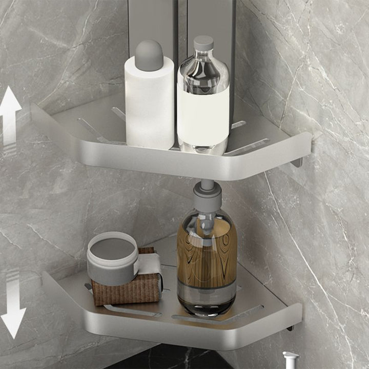 BowLift | Modern Bathroom Accessories Set Silver Bathroom Shelf Towel Holder Bathroom Accessories Kit