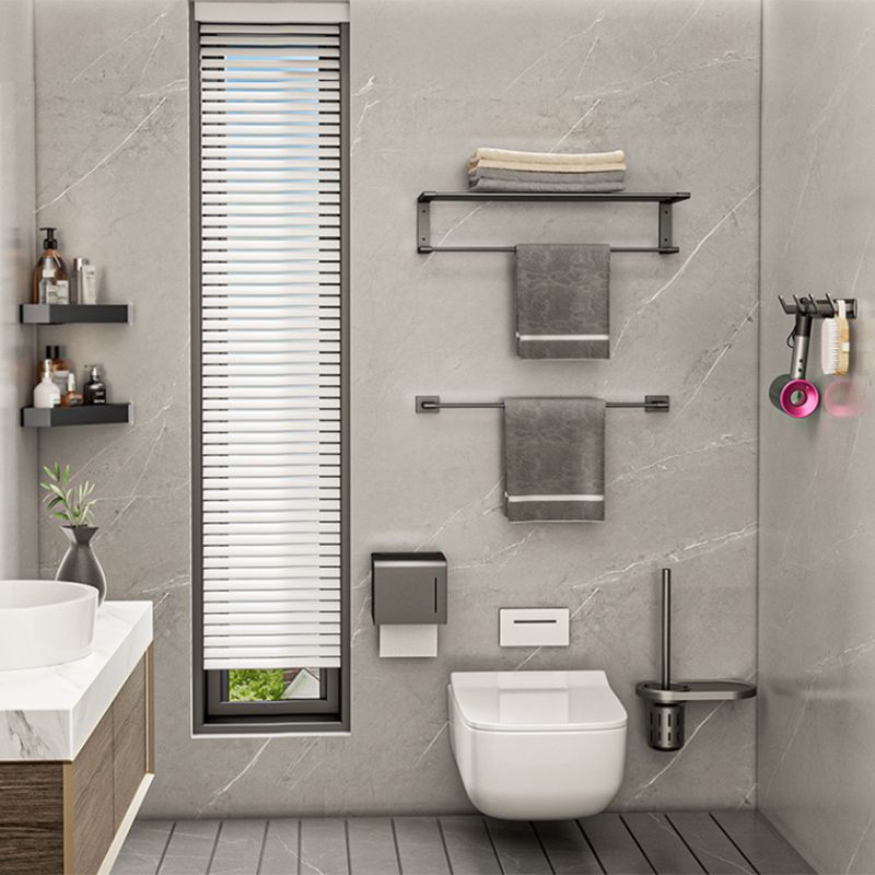 BowLift | Modern bathroom accessory set Bathroom shelf Towel bar gray bathroom accessory set