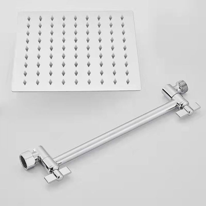 BowLift | Silver Square Fixed Shower Head Modern Style Wall Mounted Shower Head