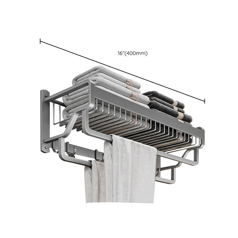 BowLift | Modern Metal Bath Accessory Set Polished Silver Bath Shelf/Paper Holder/Towel Hook