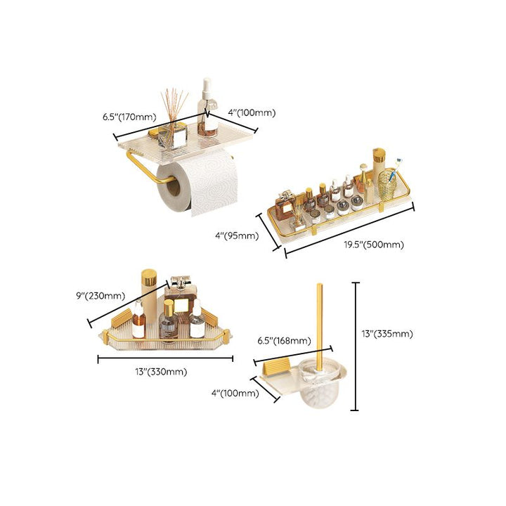 BowLift | Modern 7-piece Bathroom Accessory Set Metal Bathroom Set in Gold