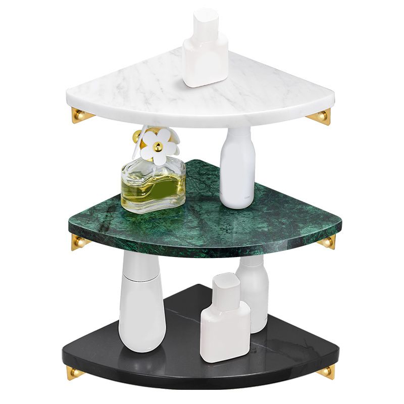 BowLift | 2-piece bathroom fitting set metal and marble bathroom shelf set