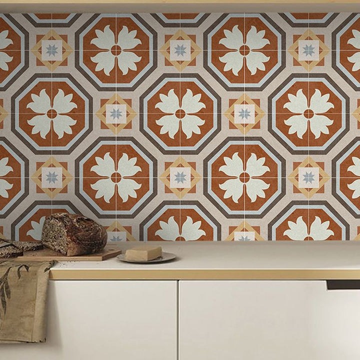 BowLift | Square Indoor Vinyl Floor Peel and Stick Flower Pattern Waterproof Vinyl Floor