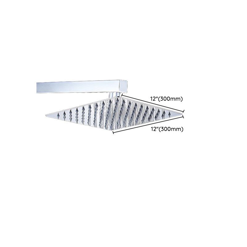 BowLift | Showerhead Square Wall-Mounted Rain Spray Stainless Steel Showerhead