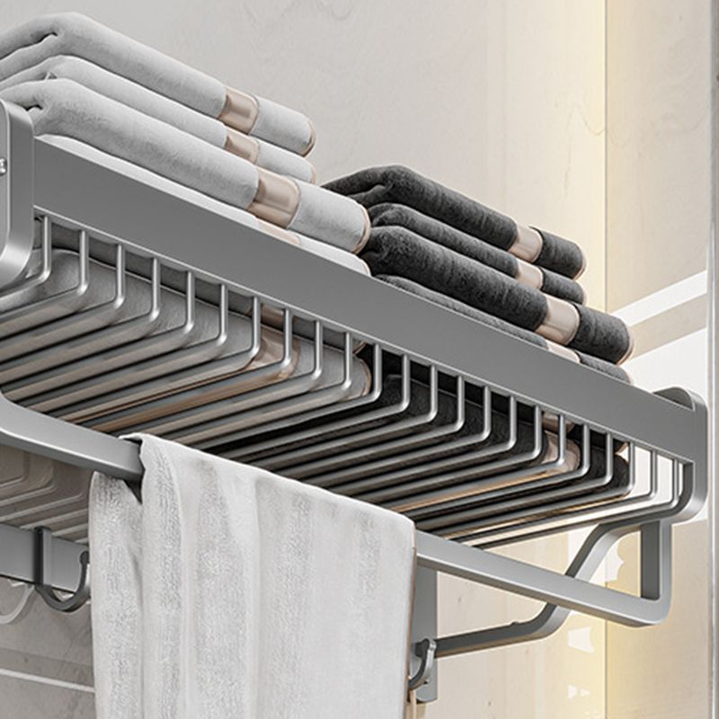 BowLift | Modern Metal Bath Accessory Set Polished Silver Bath Shelf/Paper Holder/Towel Hook