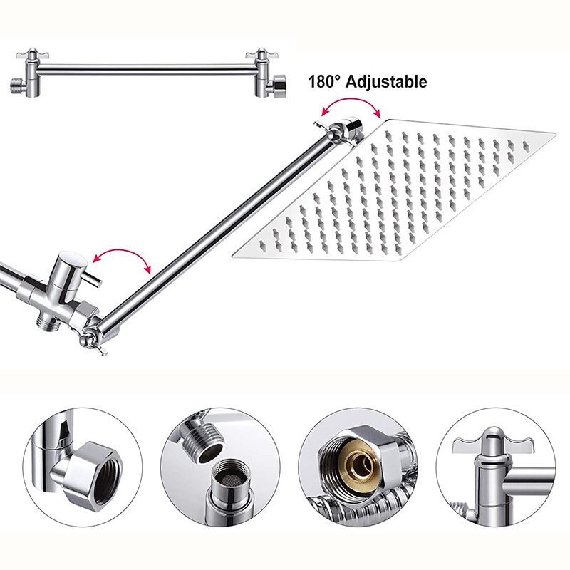 BowLift | Square Shape Double Shower Heads Modern Home Metal Double Shower Heads