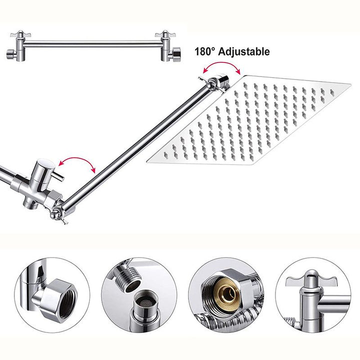 BowLift | Square Shape Double Shower Heads Modern Home Metal Double Shower Heads