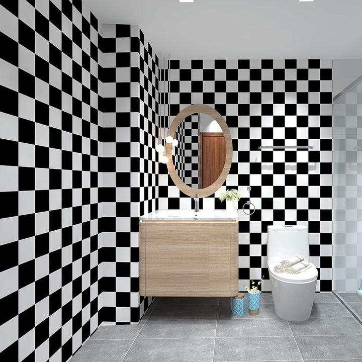 BowLift | Modern Square Grid Single Plate Plastic Peel & Stick Field Tile