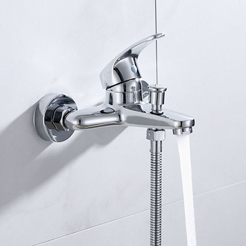 BowLift | Modern Silver Bathtub Spout Single-Hole and Two-Hole Installation Faucet