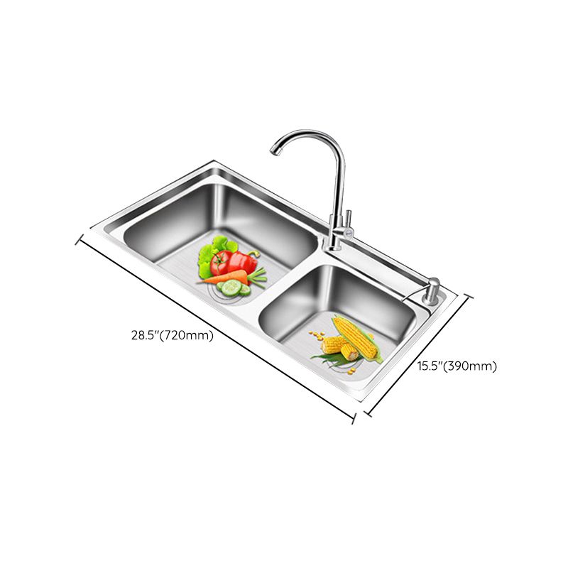 BowLift | Modern Style Kitchen Sink Stainless Steel 2 Holes Top Mount Kitchen Sink