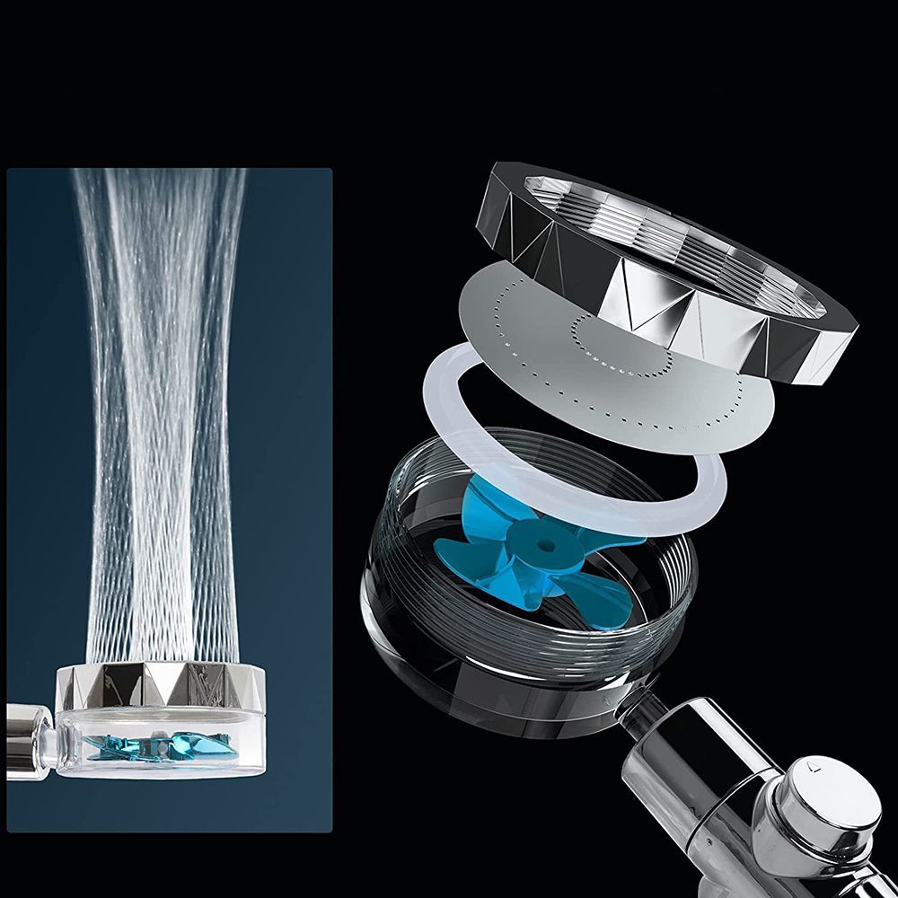 BowLift | Contemporary Handheld Supercharged Showerhead Round 3 Adjustment Spray Head