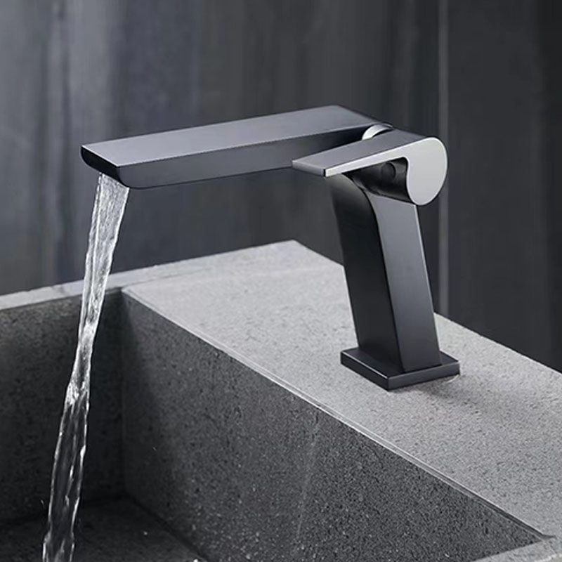 BowLift | Modern vessel faucet brass lever waterfall spout sink faucet