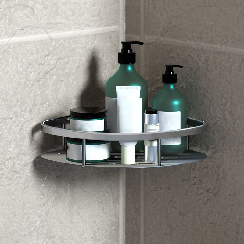 BowLift | 3-piece modern bathroom accessory set aluminum bathroom shelf in silver