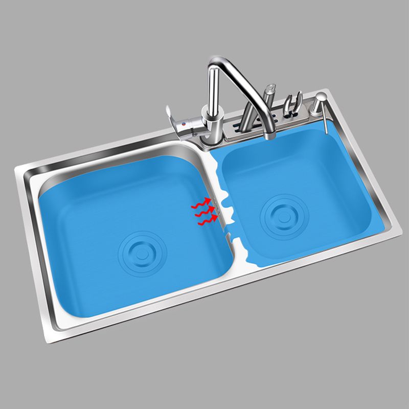 BowLift | Modern Style Kitchen Sink Stainless Steel 2 Holes Top Mount Kitchen Sink