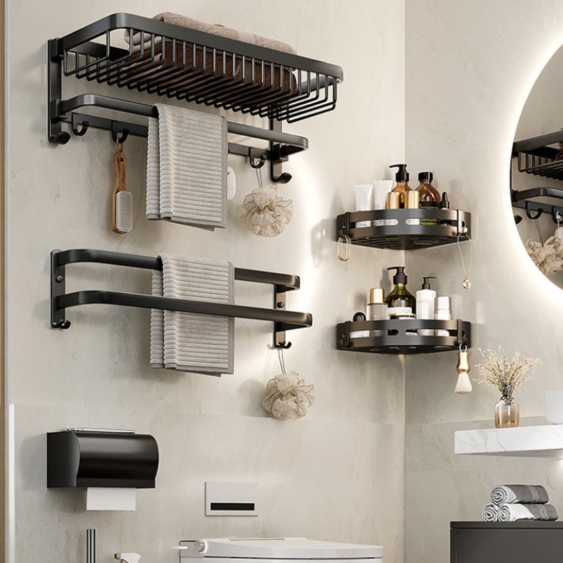 BowLift | Modern Bathroom Accessories Set Black Bath Shelf Bath Accessories Set