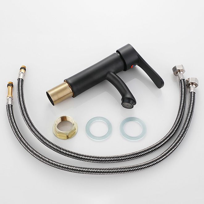 BowLift | Contemporary Faucet Brass Black Bathroom Lever Handle Single Hole Sink Faucet