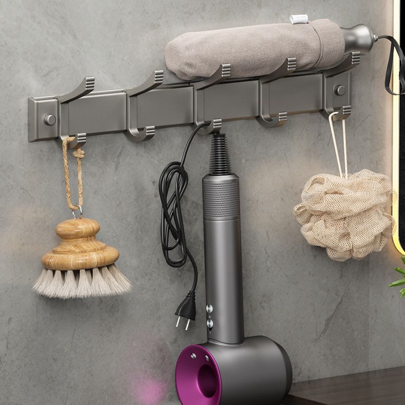 BowLift | Modern Gray Bathroom Accessories Set Aluminum Stainless Steel Bathroom Shelf/Towel Hooks/Towel Bar