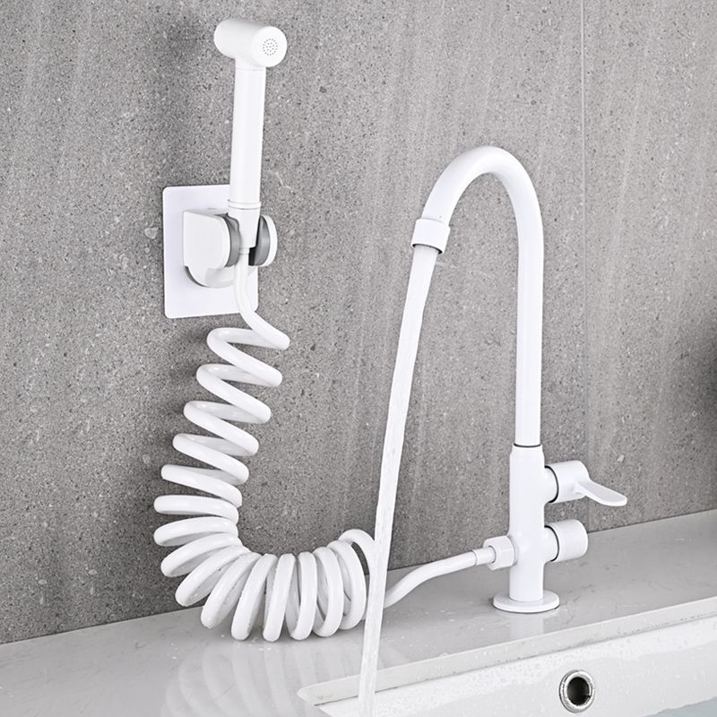 BowLift | Single Cold Water Valve Uniform Color High Arc Deck Mounted Bathtub Faucet