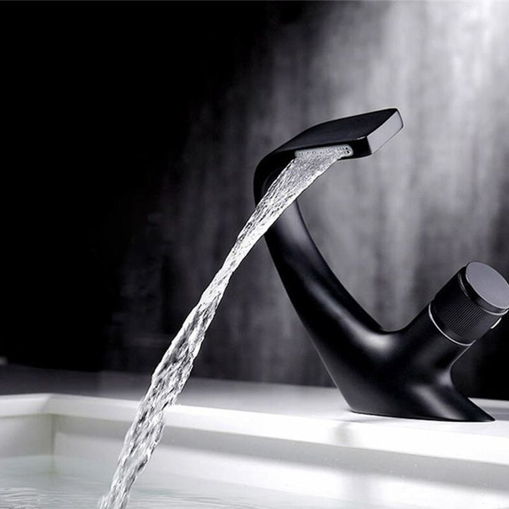 BowLift | Contemporary Container Copper Brass Knob Handle Low Arch Container Faucet