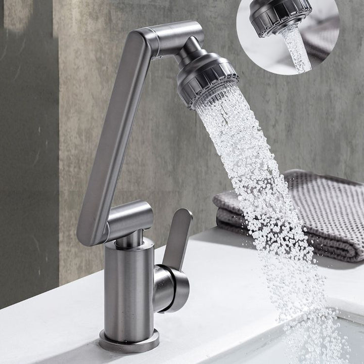 BowLift | Swivel Spout Bathroom Faucet Single Hole Basin Faucet with Lever Handle